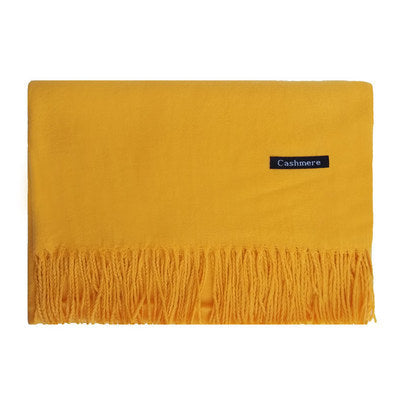 Cachecol feminino de cor sólida com borla xale