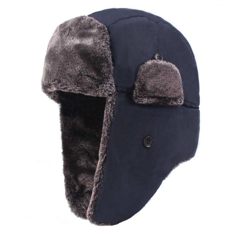 Chapéu de proteção auricular de veludo grosso masculino