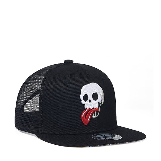 Gorra de poliéster con calavera bordada estilo hip hop