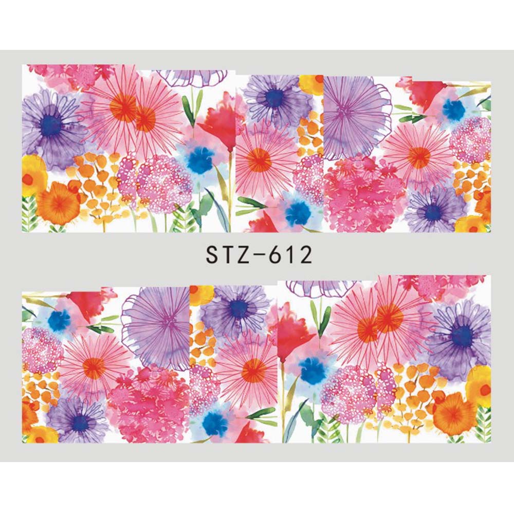 1pcs Adesivo de unha Borboleta Flor Transferência de água Decalque Sliders para Nail Art Decoração Tatuagem Manicure Envoltórios Ferramentas Ponta JISTZ508