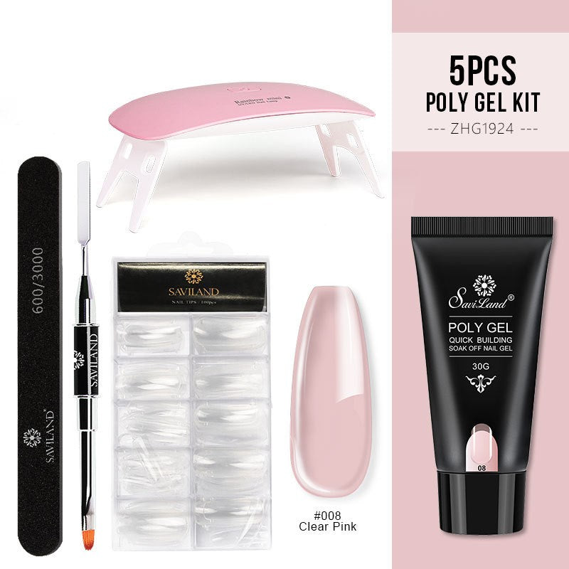 Conjunto de unhas de gel de cristal de gel de extensão rápida