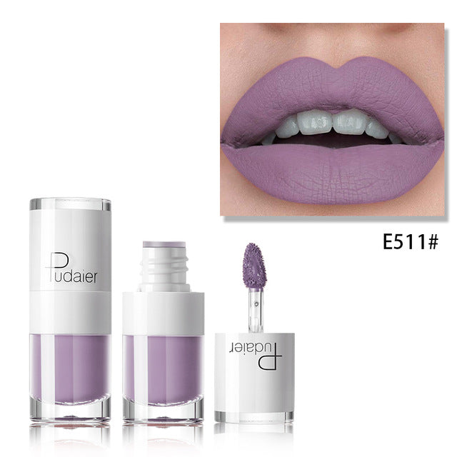 Batom 16 cores frasco branco brilho labial matte hidratante duradouro