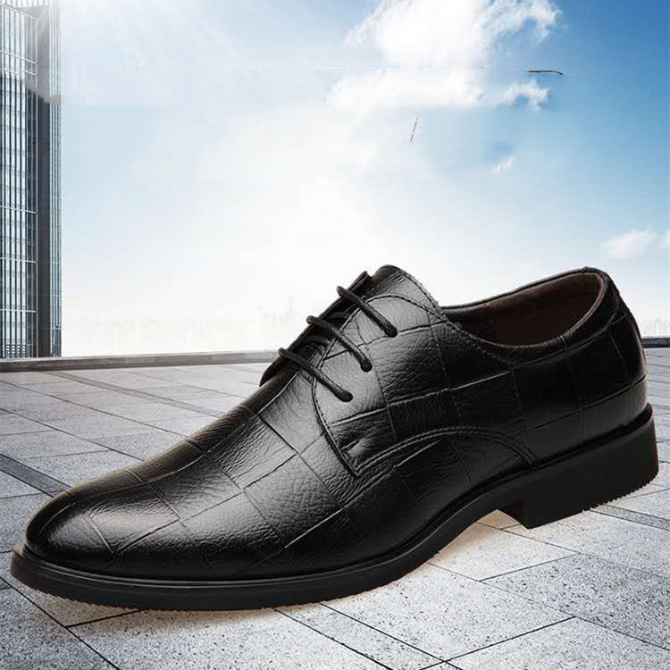 Sapatos de negócios britânicos com cadarço pretos casuais estilo coreano respiráveis