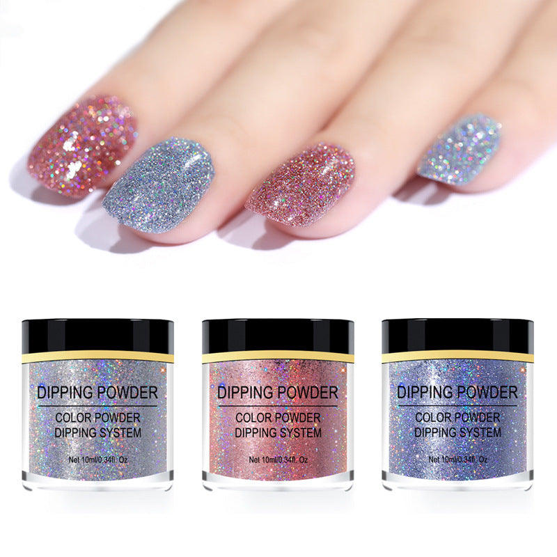Pó de unha com glitter a laser