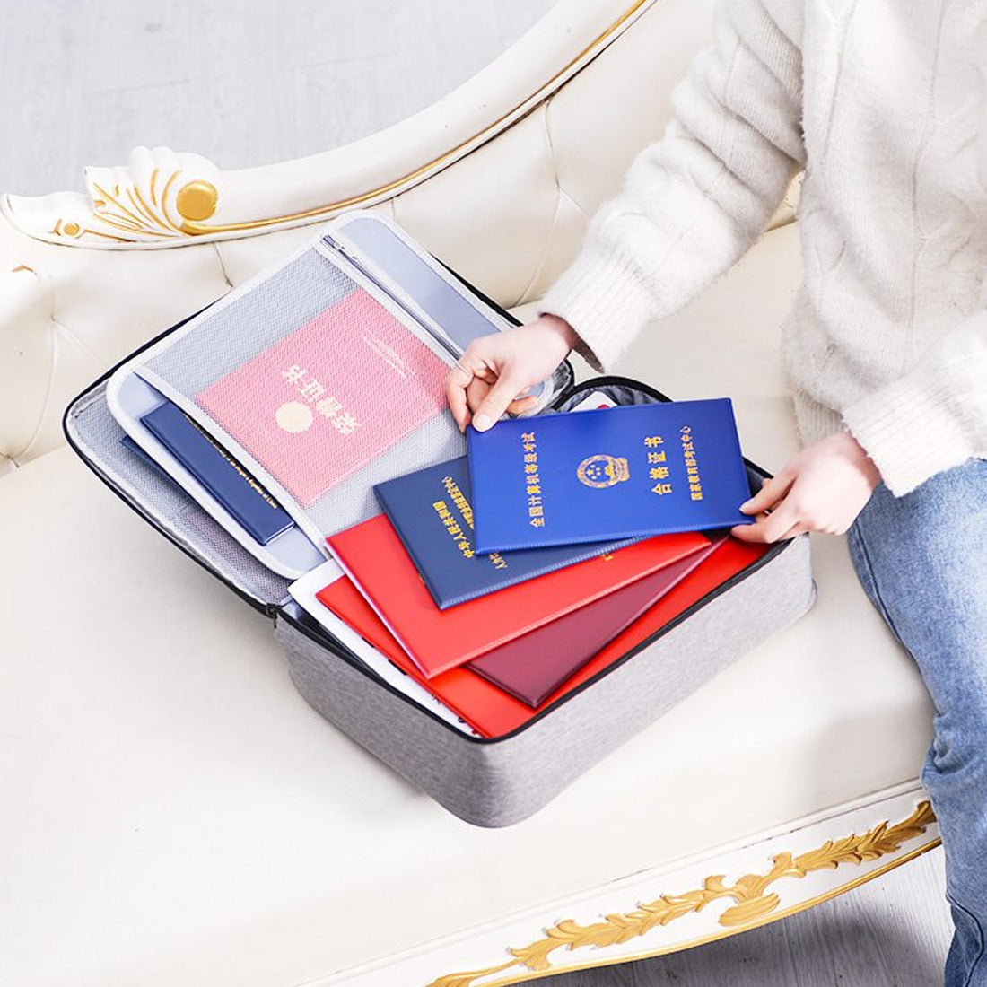 Bolsa de armazenamento de documentos multicamadas