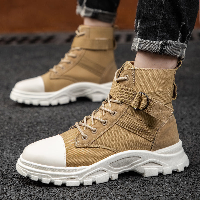 Botas Martin masculinas outono retrô casual cano alto