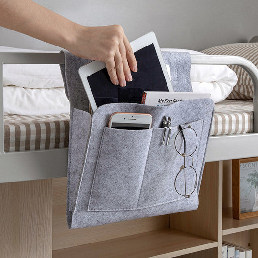 Bolsa colgante con control remoto para guardar el teléfono móvil junto a la cama