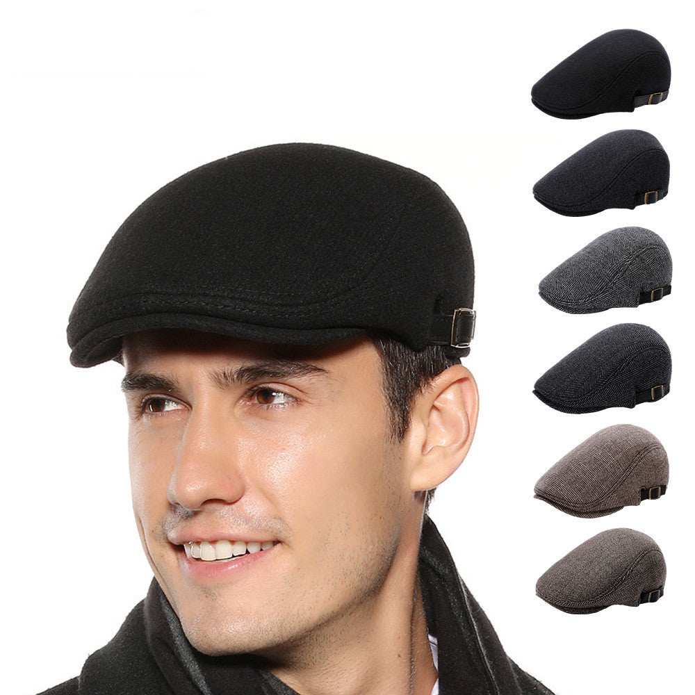 Chapéu de lã para outono e inverno ao ar livre, boina masculina