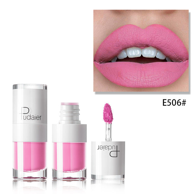 Batom 16 cores frasco branco brilho labial matte hidratante duradouro