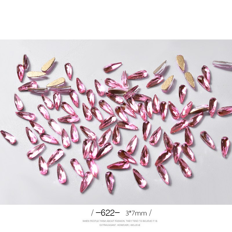 10Pcs 3D Nail Art Strass Longo Gota de Água Em Forma de Glitter Nail Art Decorações Acessórios Unhas Suprimentos