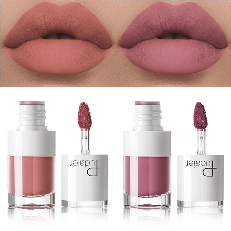 Batom 16 cores frasco branco brilho labial matte hidratante duradouro
