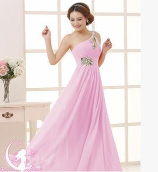 Vestido de dama de honra de casamento de venda rápida 2021, vestido de noite de banquete, anfitrião de jantar de ombro único, vestido de noite, vestido de banquete para meninas