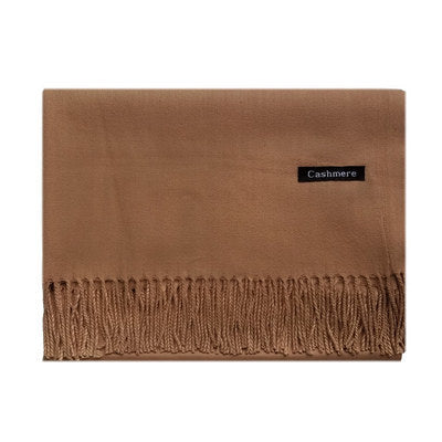 Cachecol feminino de cor sólida com borla xale