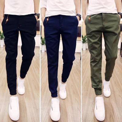 Na primavera de 2016, novas calças masculinas coreanas slim slim casuais pés pés calças Haren calças masculinas pés