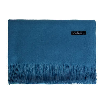 Cachecol feminino de cor sólida com borla xale