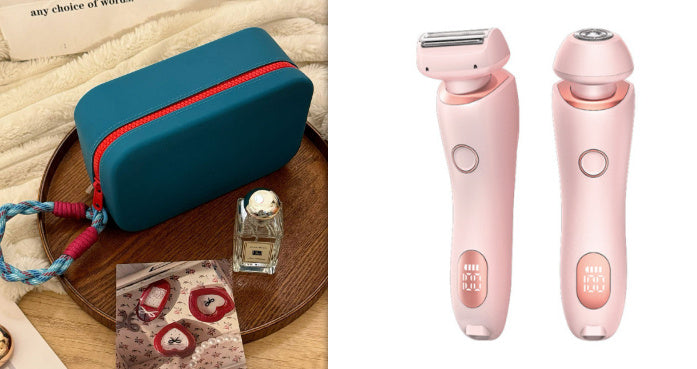 2 em 1 Depilador Depilador USB Recarregável Aparador Feminino Corpo Navalha Rosto Perna Axila Biquíni Mão Barbeador Púbico Removedor de Pelos