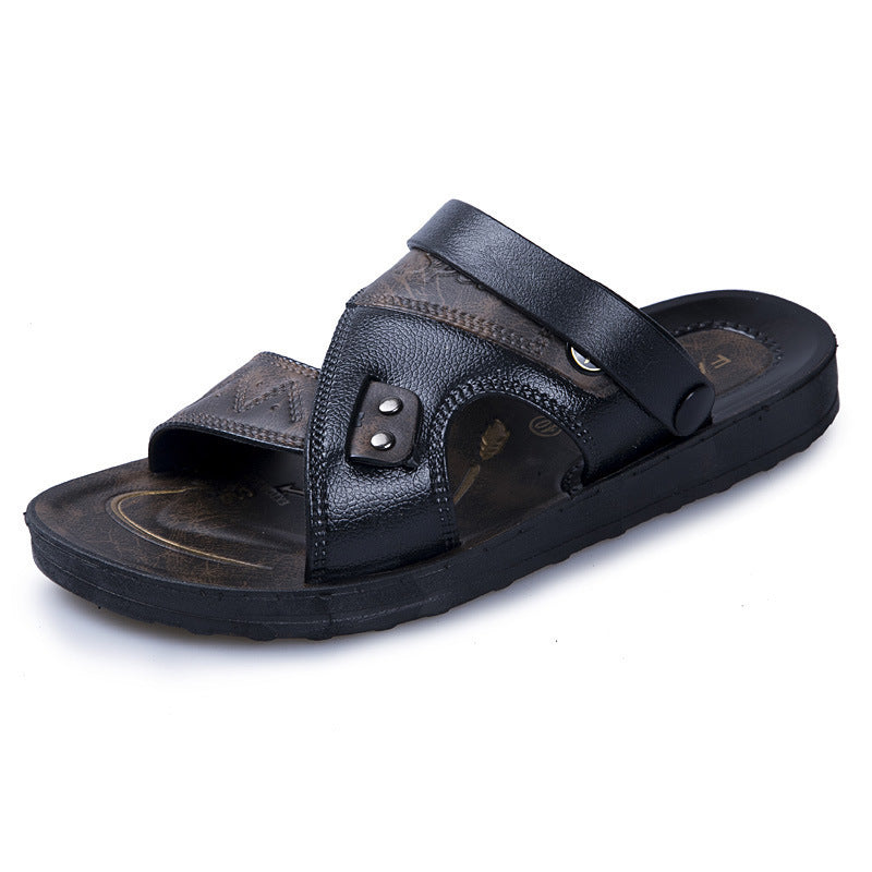 Sapatos de praia casuais masculinos sandálias e chinelos antiderrapantes de uso duplo