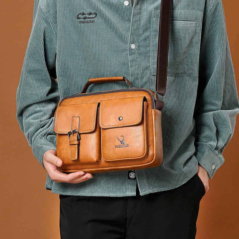 Nova bolsa de ombro horizontal masculina de grande capacidade