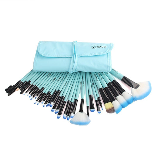 Brochas de maquillaje profesionales, 32 piezas, para base de maquillaje, sombras de ojos, polvos azules, herramientas para brochas de maquillaje, bolsa de cosméticos, brochas de maquillaje