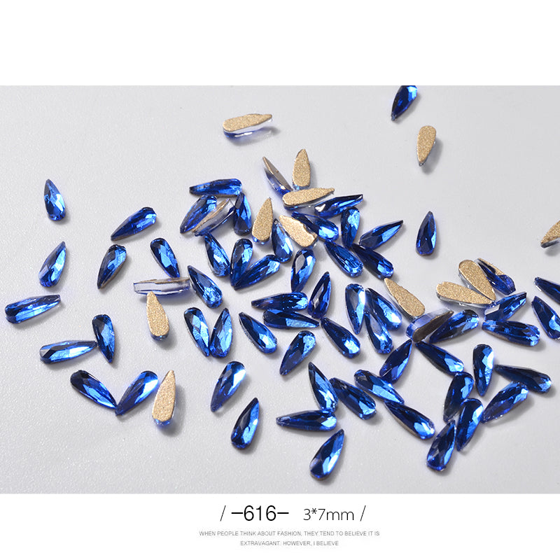 10Pcs 3D Nail Art Strass Longo Gota de Água Em Forma de Glitter Nail Art Decorações Acessórios Unhas Suprimentos