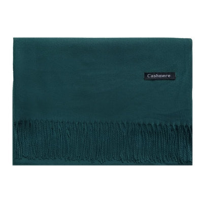 Cachecol feminino de cor sólida com borla xale