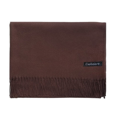 Cachecol feminino de cor sólida com borla xale