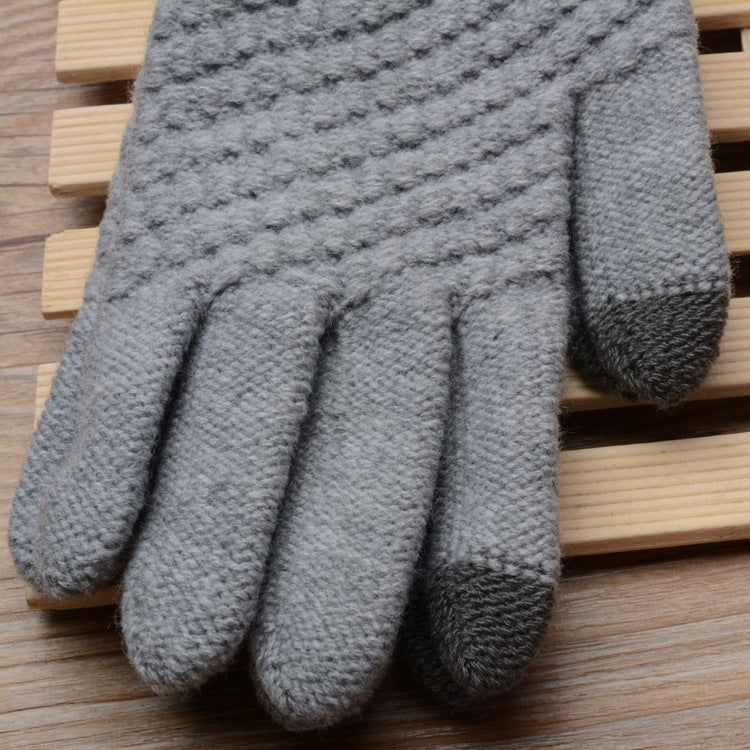 Luvas de malha femininas jacquard touch screen luvas quentes de inverno fashion