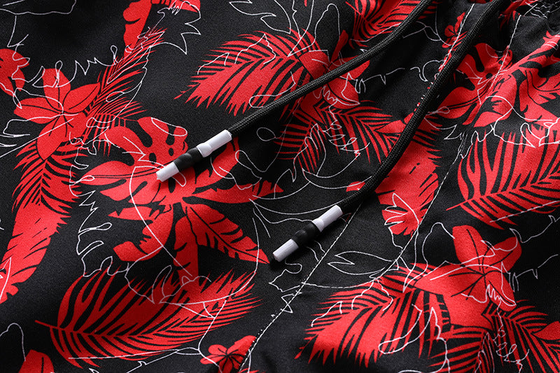 Camisa Estampada Masculina Manga Curta Camisa Shorts Terno