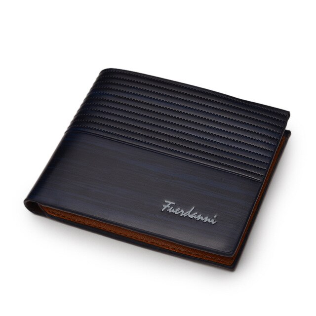 Nova carteira curta masculina casual com relevo horizontal carteira fina criativa