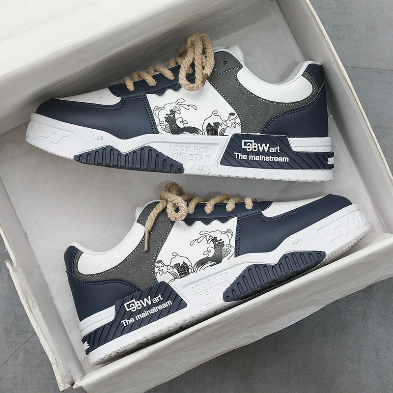 Couro Casual Esportes Moda Plataforma Altura Aumentando Juventude Moda Sapatos Masculinos