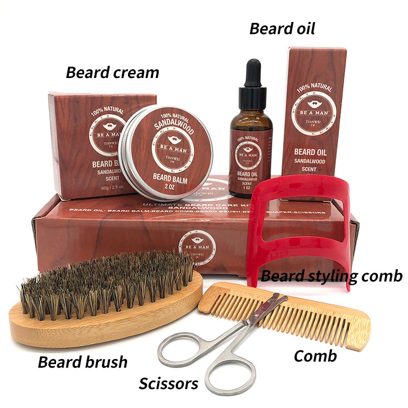 Conjunto de cuidados para barba Óleo para barba e creme para barba