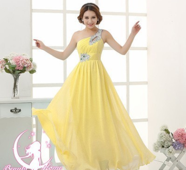Vestido de dama de honra de casamento de venda rápida 2021, vestido de noite de banquete, anfitrião de jantar de ombro único, vestido de noite, vestido de banquete para meninas