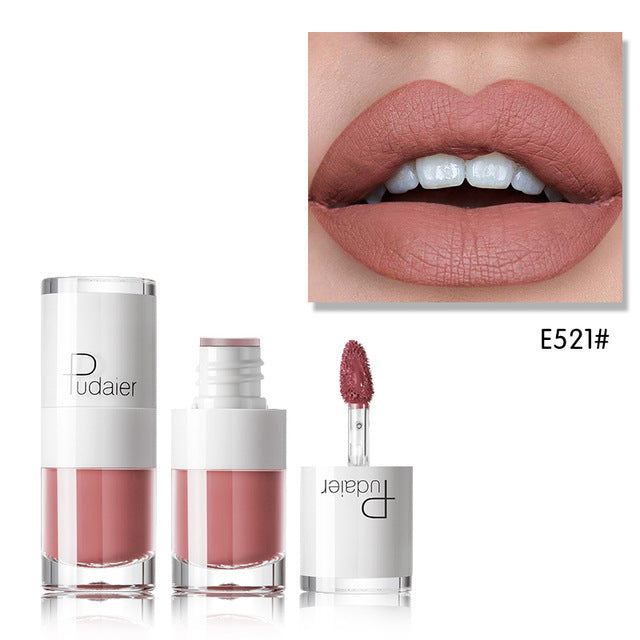 Batom 16 cores frasco branco brilho labial matte hidratante duradouro
