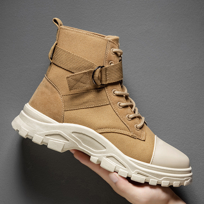 Botas Martin masculinas outono retrô casual cano alto