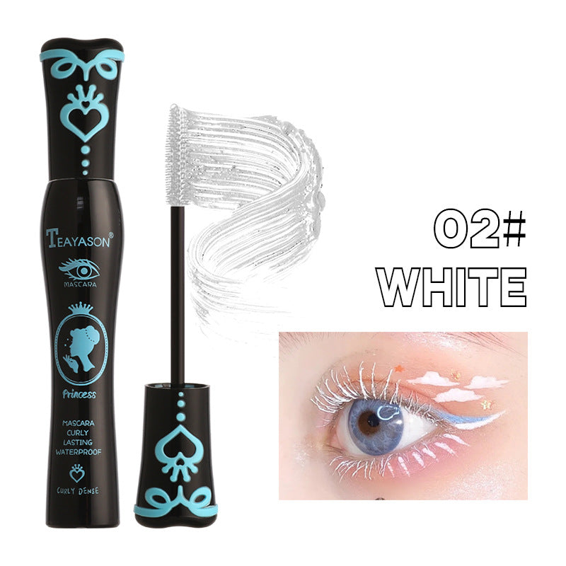 Máscara de cílios feminina espessa e ondulada, antimanchas, azul