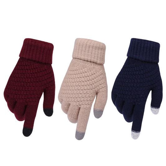 Guantes de punto para pareja, guantes para pantalla táctil