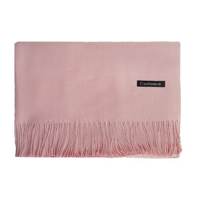 Cachecol feminino de cor sólida com borla xale