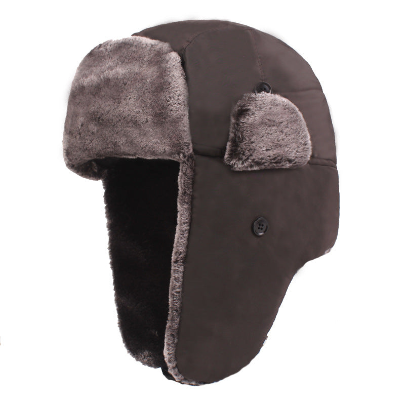 Chapéu de proteção auricular de veludo grosso masculino