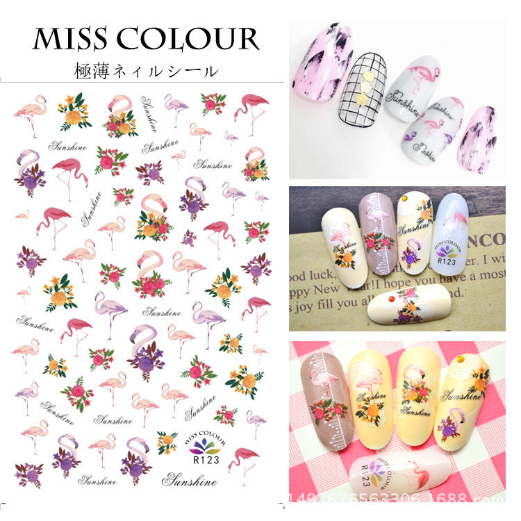 Comércio exterior de ultra-fino tropical pássaro animal Manicure adesivos gomados adesivos de unha Manicure adorno R117-124 modelos de explosão