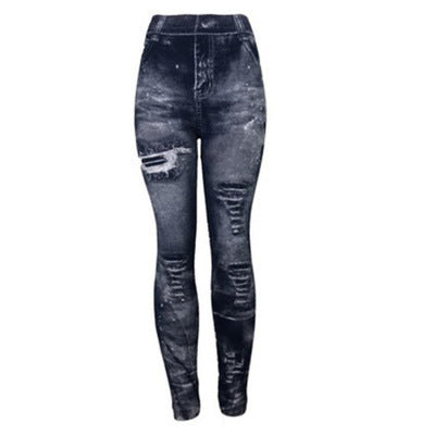 Leggings jeans superelásticas de 9 pontas femininas 