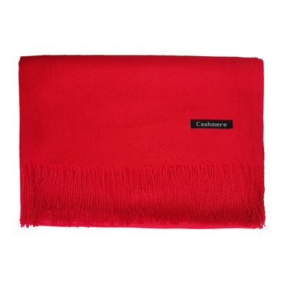 Cachecol feminino de cor sólida com borla xale