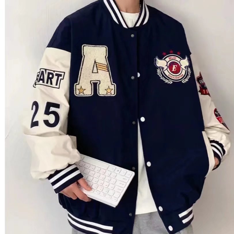 Baseball Suit Coat Men's Plus Fat Size Loose Tide Brand Street Hip Hop Jacket