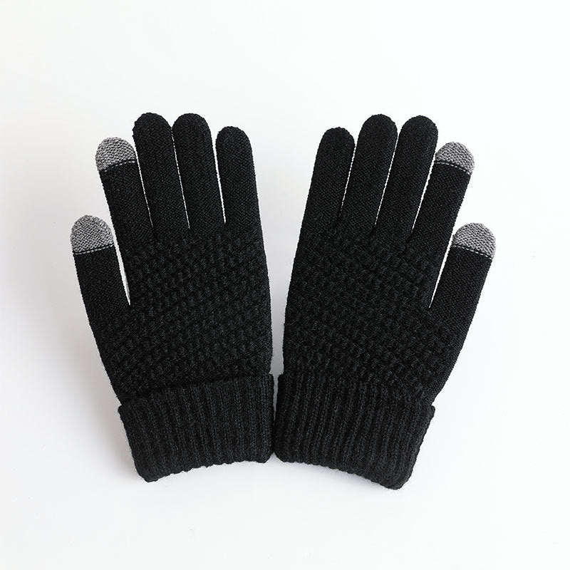 Luvas de jacquard quentes com tela sensível ao toque para homens e mulheres
