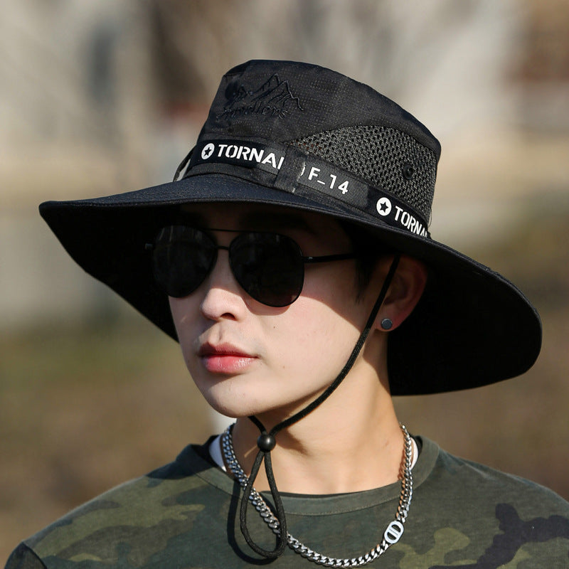 Montanhismo Pesca Protetor Solar Viagem Respirável Grande Eave Viseira Chapéu Para Homens