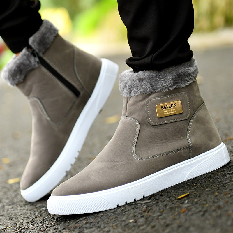 Botas de neve de inverno botas curtas cano alto sapatos masculinos