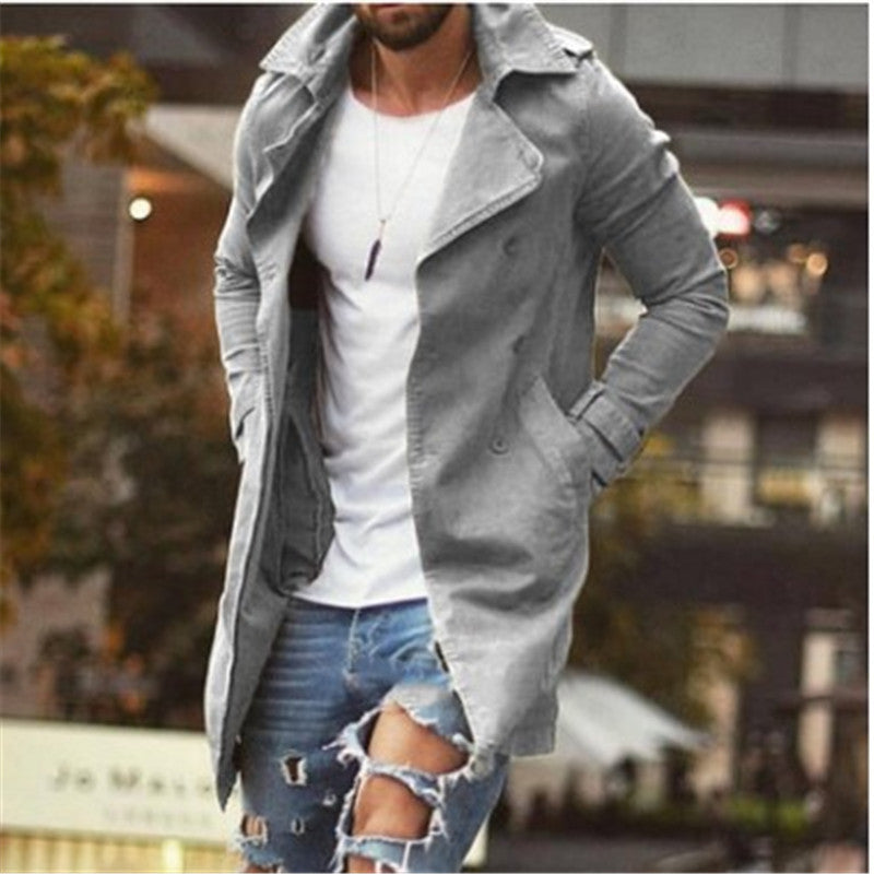 Gabardine plus size slim de comprimento médio