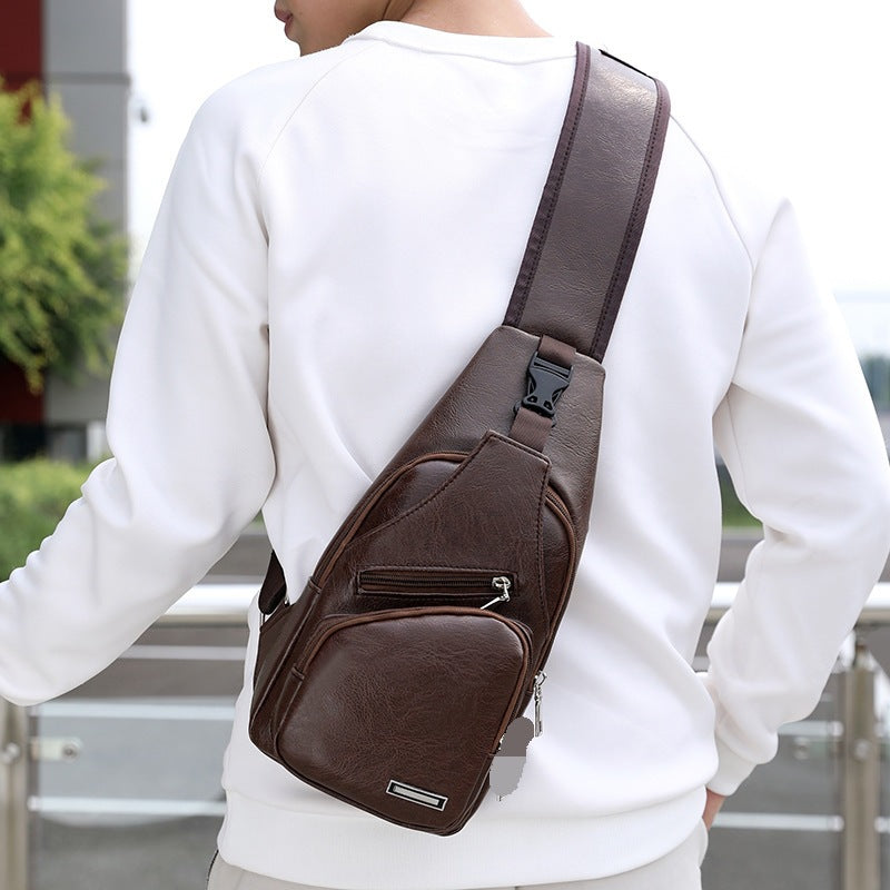 A nova bolsa de peito antirroubo com carregamento USB masculina