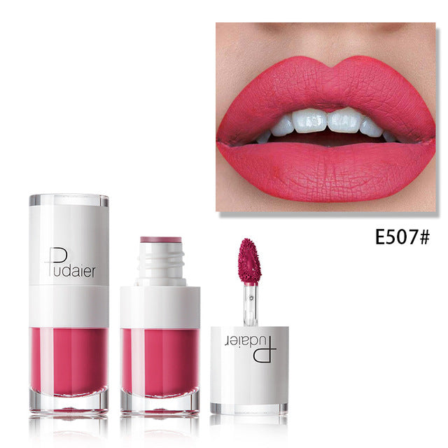 Batom 16 cores frasco branco brilho labial matte hidratante duradouro