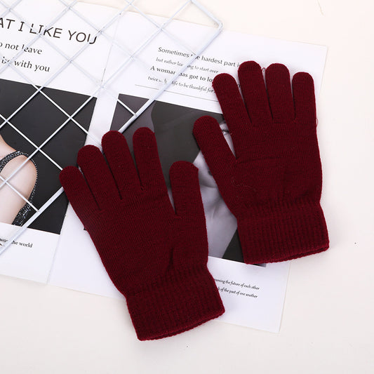 Guantes de ciclismo cálidos de color sólido vintage para mujer