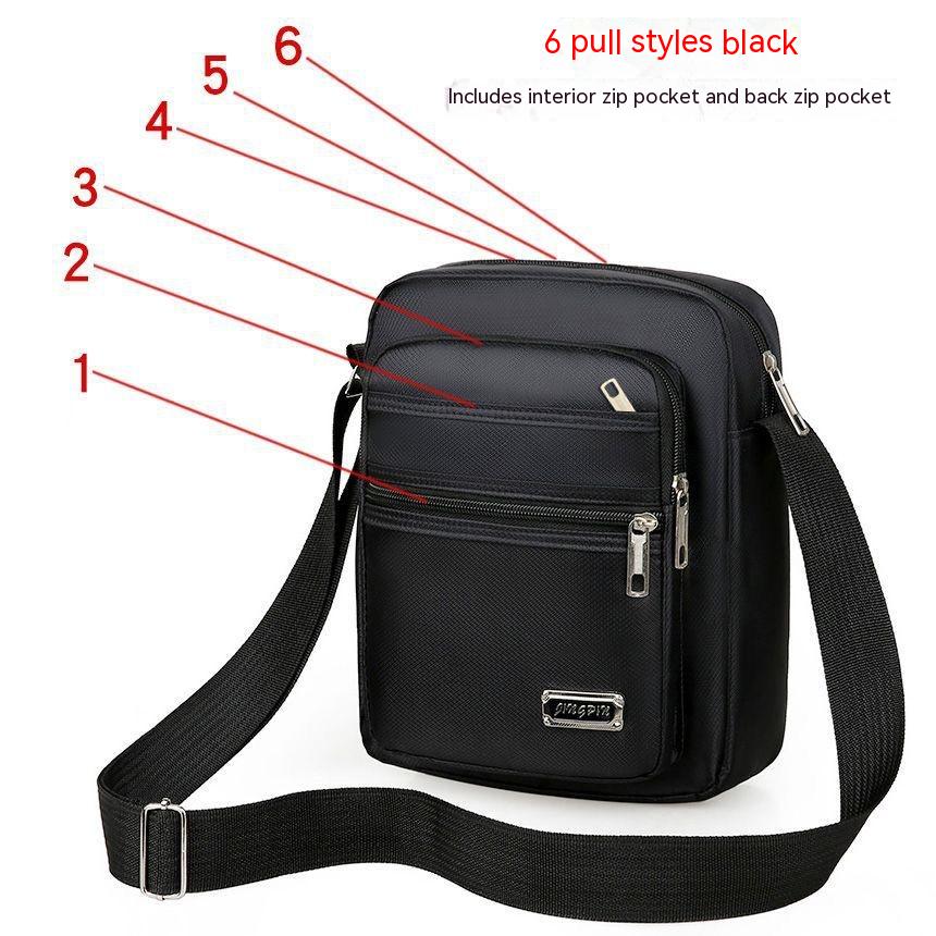 Bolsa de ombro transversal impermeável multicamadas de grande capacidade